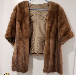 Stunning Vintage Genuine Brown Mink Stole
